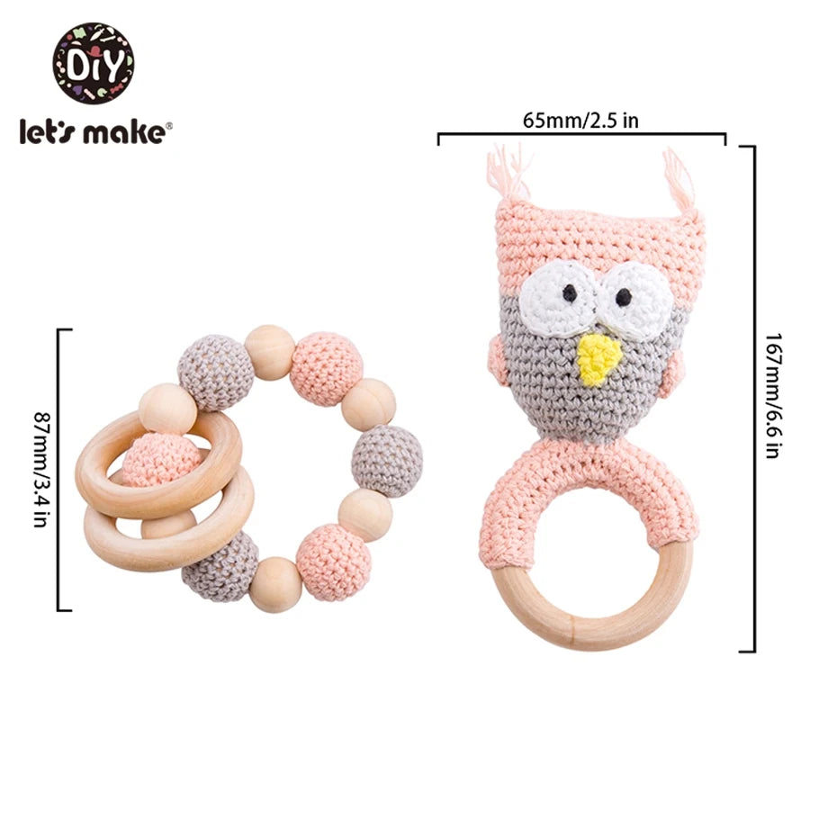 Let's Make 1pc Wooden Teether Amigurumi Baby