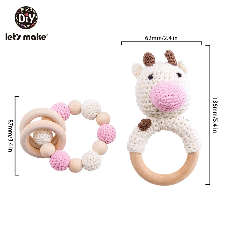 Let's Make 1pc Wooden Teether Amigurumi Baby