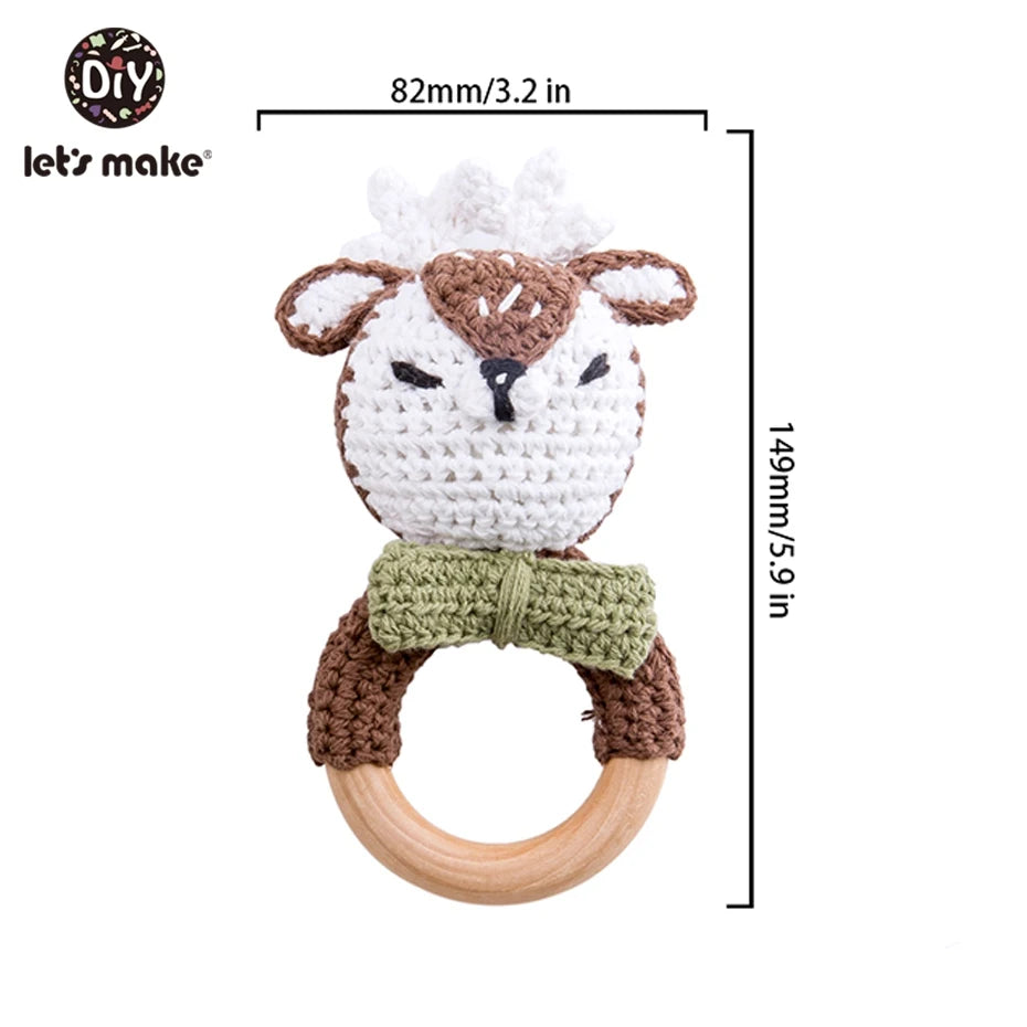 Let's Make 1pc Wooden Teether Amigurumi Baby