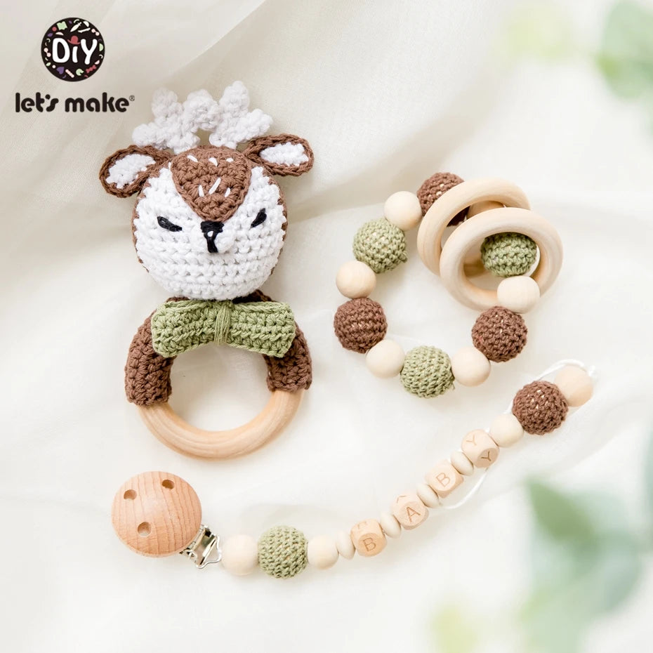 Let's Make 1pc Wooden Teether Amigurumi Baby