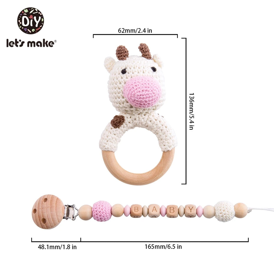 Let's Make 1pc Wooden Teether Amigurumi Baby