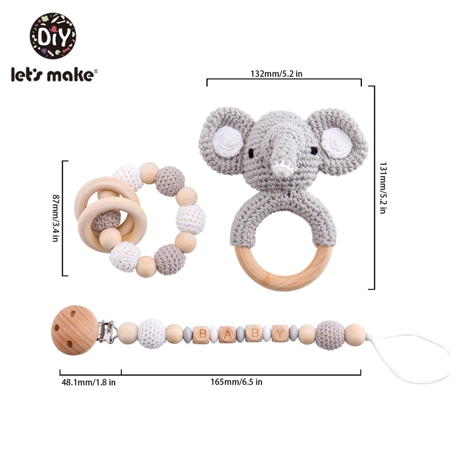 Let's Make 1pc Wooden Teether Amigurumi Baby