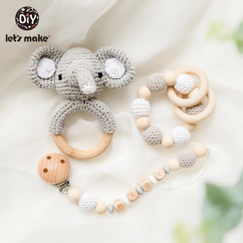 Let's Make 1pc Wooden Teether Amigurumi Baby