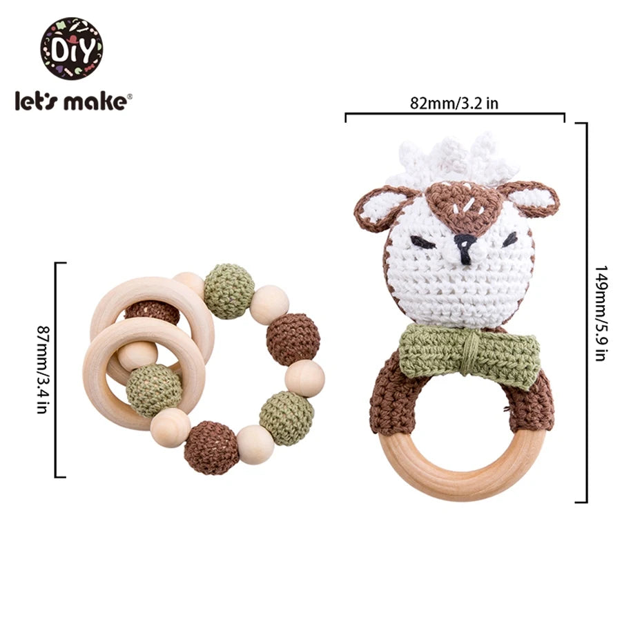 Let's Make 1pc Wooden Teether Amigurumi Baby