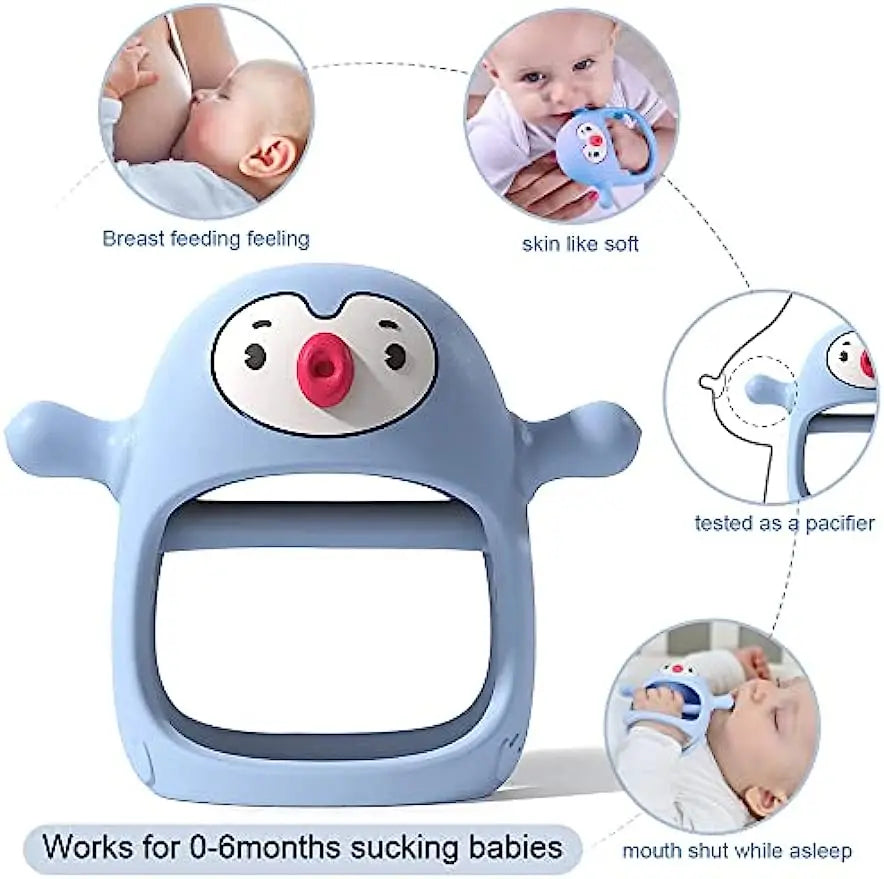 Never Drop Silicone Teething Toys for Babies,Infant Hand Teether