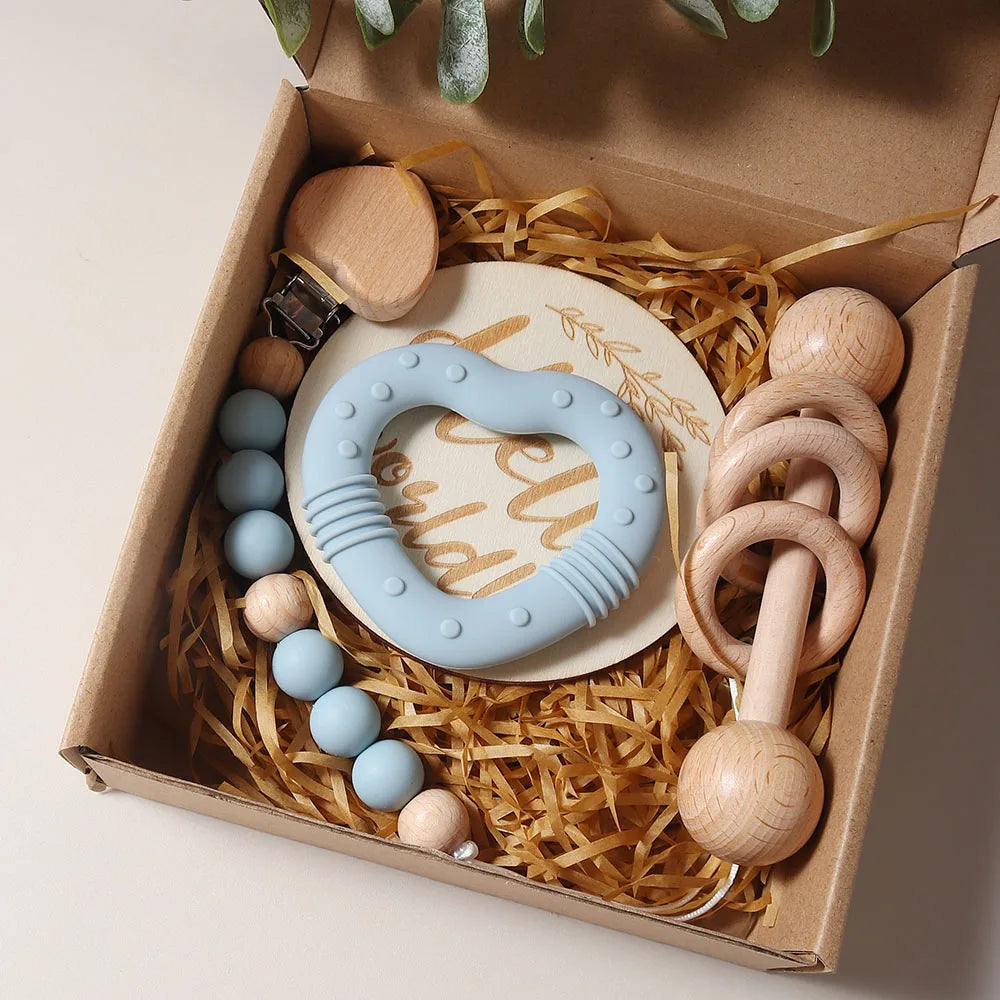 Baby Rattle Teether Heart Set
