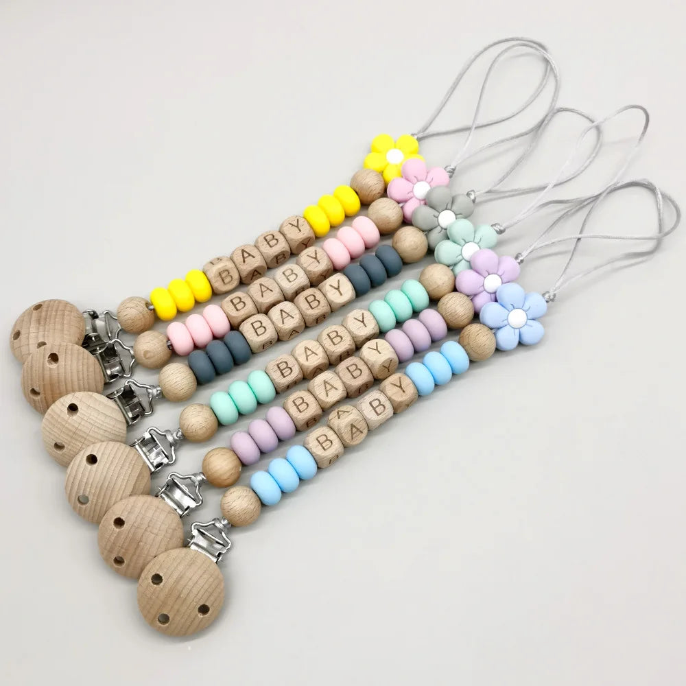 Customized Flower Silicone Bead Dummy Nipple Holder