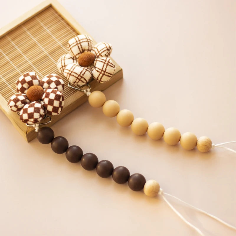 Baby Pacifier Holder Flower Silicone Dummy Clip