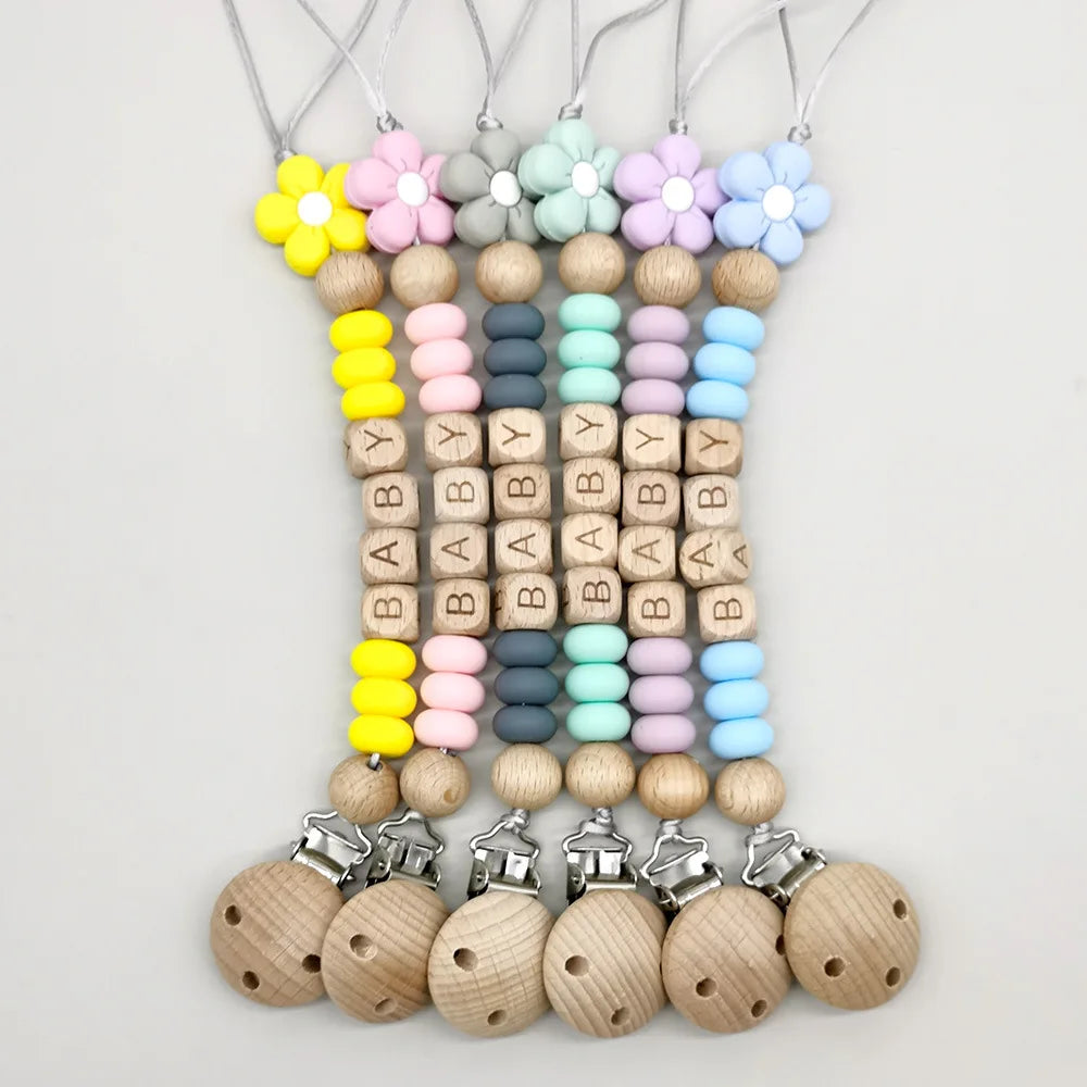 Customized Flower Silicone Bead Dummy Nipple Holder
