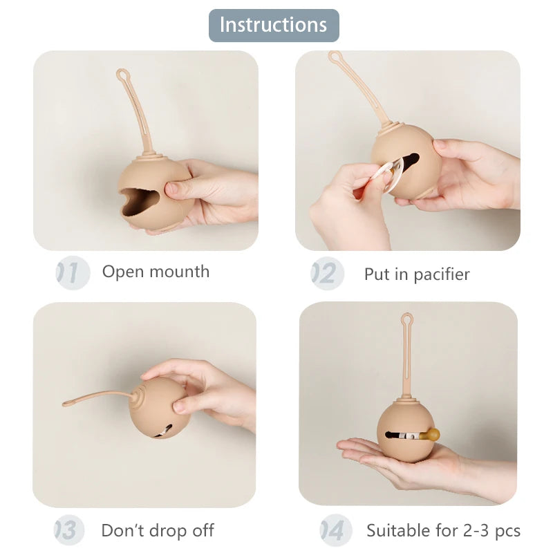 Baby Silicone Pacifier Holder Food Grade Nipple Storage Box