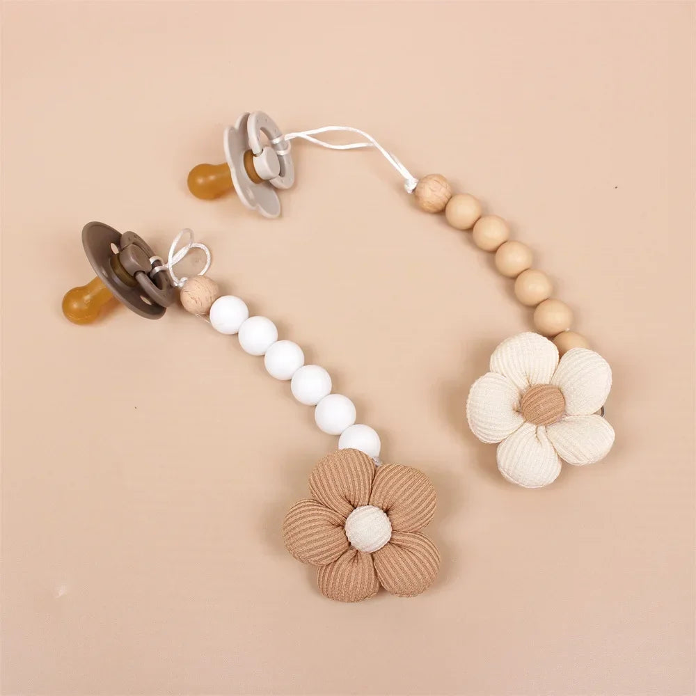 Baby Pacifier Holder Flower Silicone Dummy Clip