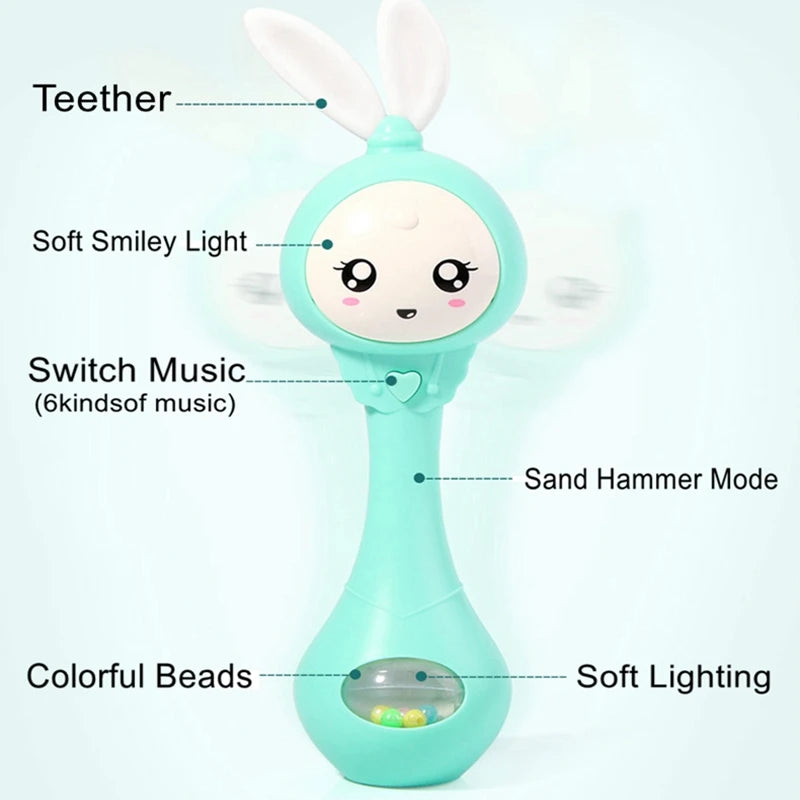 Educational Music and Shine Rattle Toys Rabbit Intelligent Baby Rattles