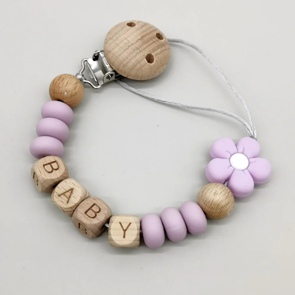 Customized Flower Silicone Bead Dummy Nipple Holder