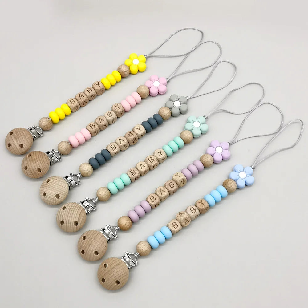 Customized Flower Silicone Bead Dummy Nipple Holder