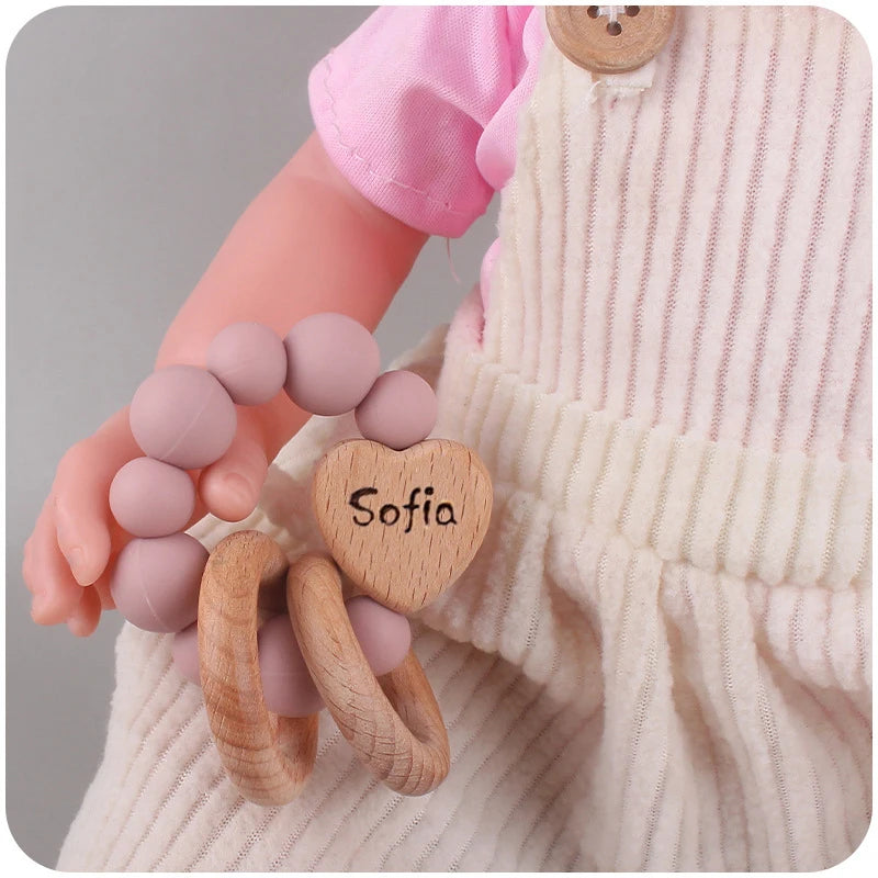 Personalized Customized Name Baby Pacifier Clips Chains Teething Bracelet