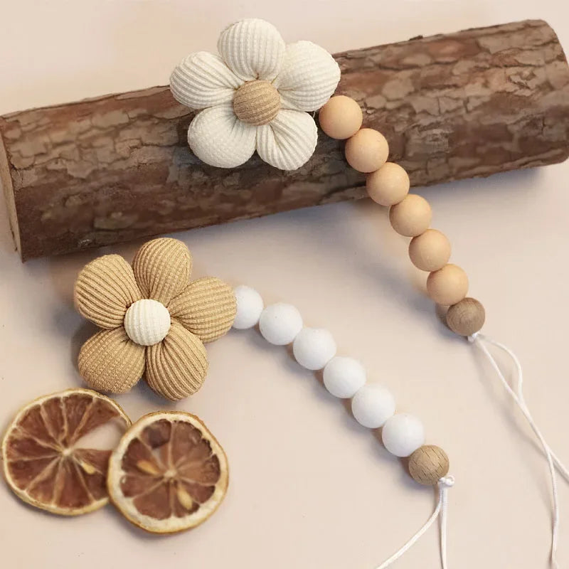 Baby Pacifier Holder Flower Silicone Dummy Clip