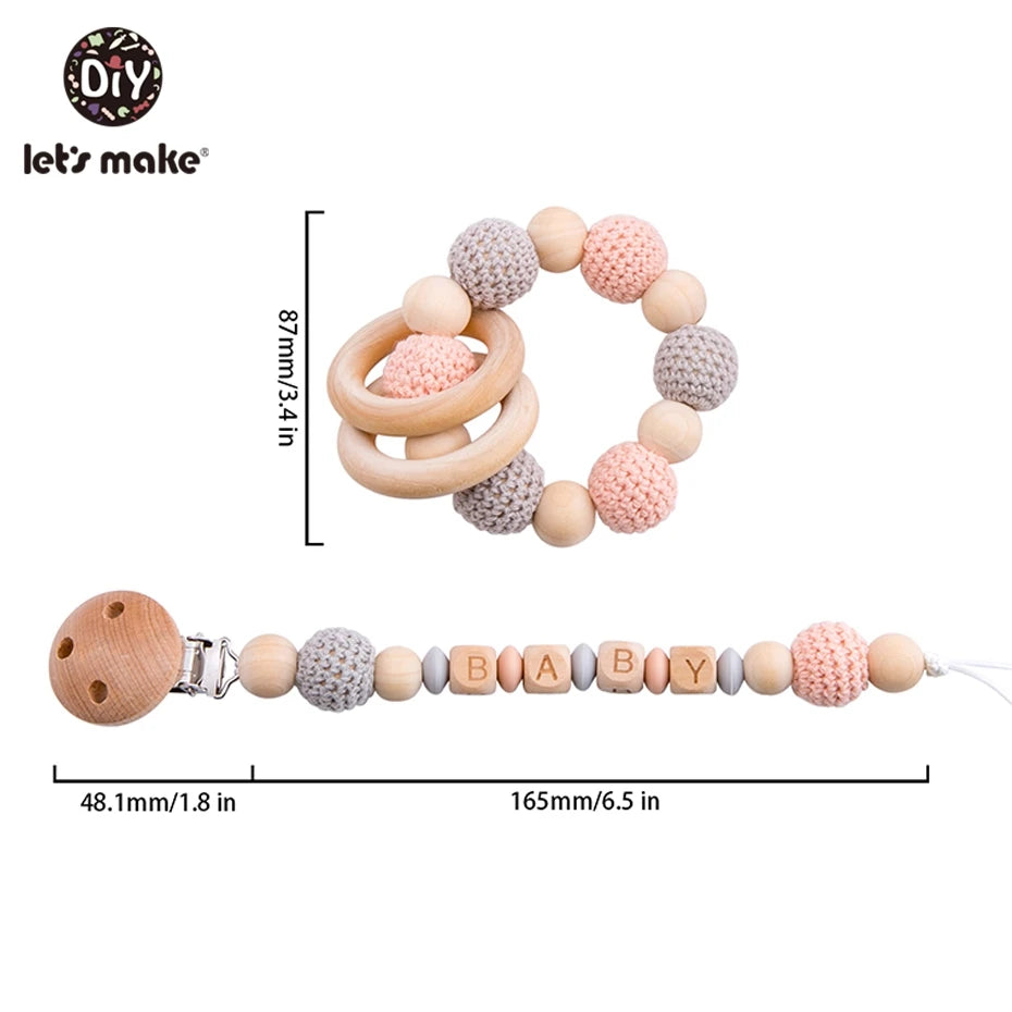 Let's Make 1pc Wooden Teether Amigurumi Baby