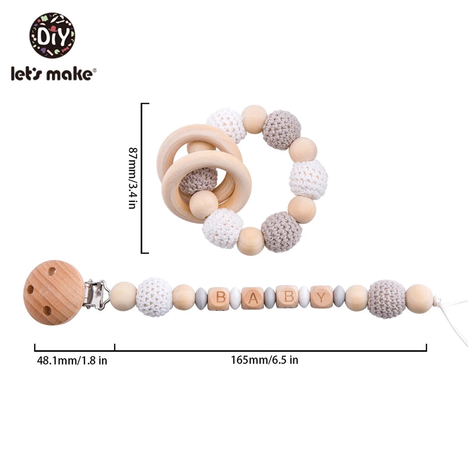 Let's Make 1pc Wooden Teether Amigurumi Baby