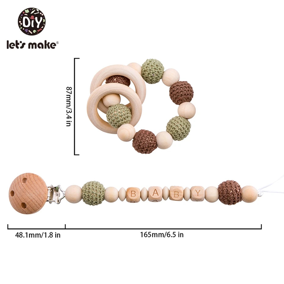 Let's Make 1pc Wooden Teether Amigurumi Baby