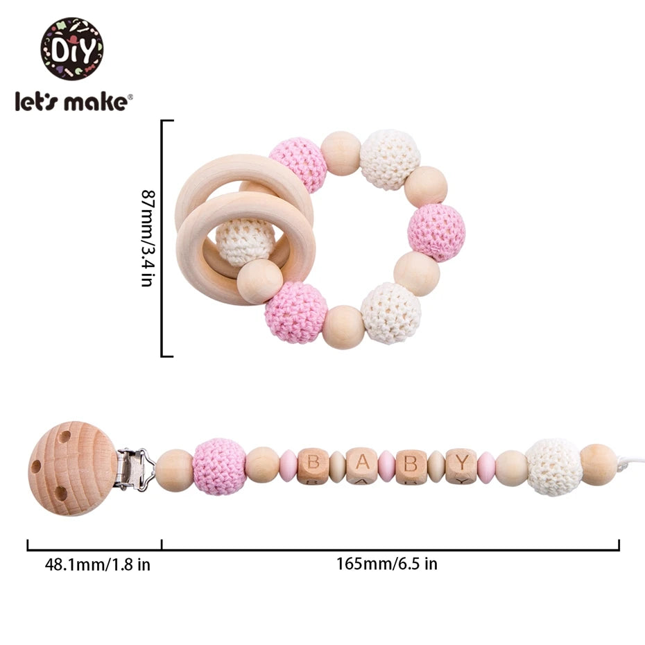 Let's Make 1pc Wooden Teether Amigurumi Baby