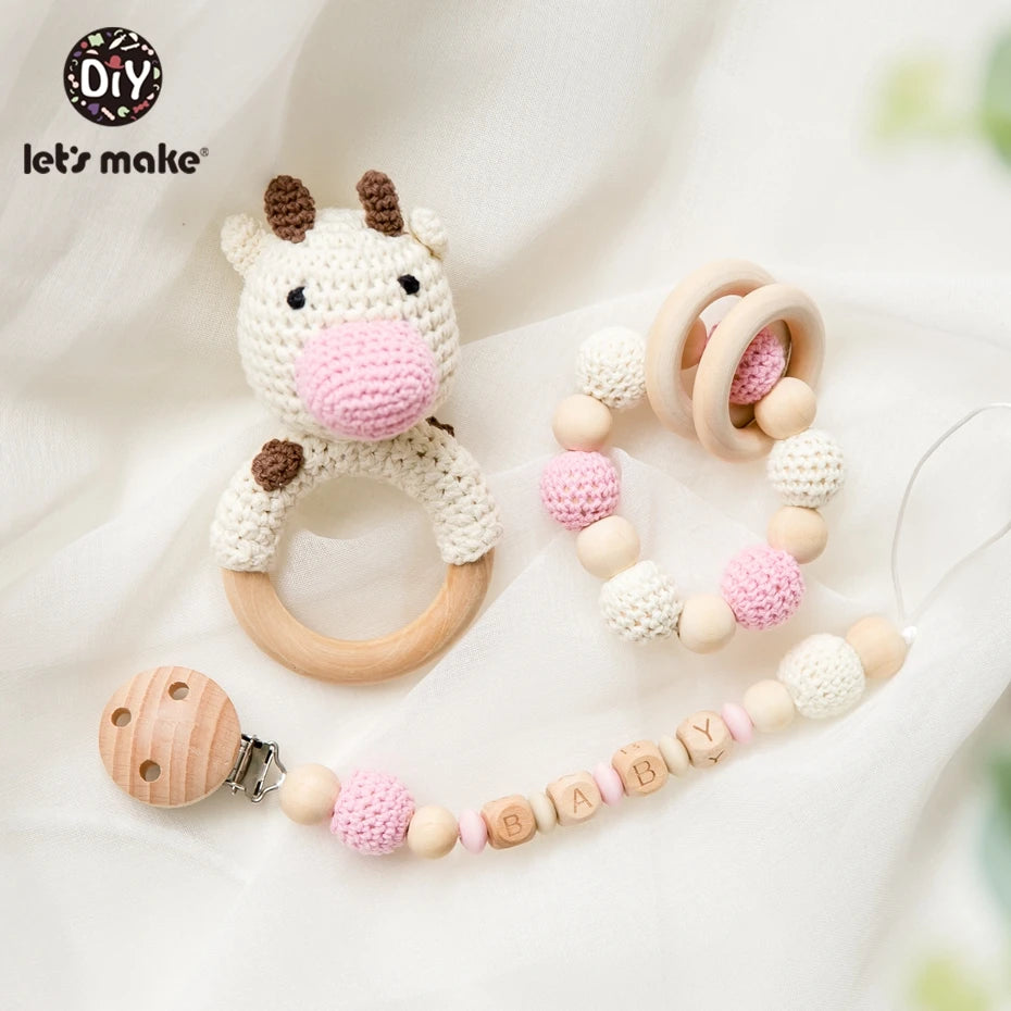 Let's Make 1pc Wooden Teether Amigurumi Baby