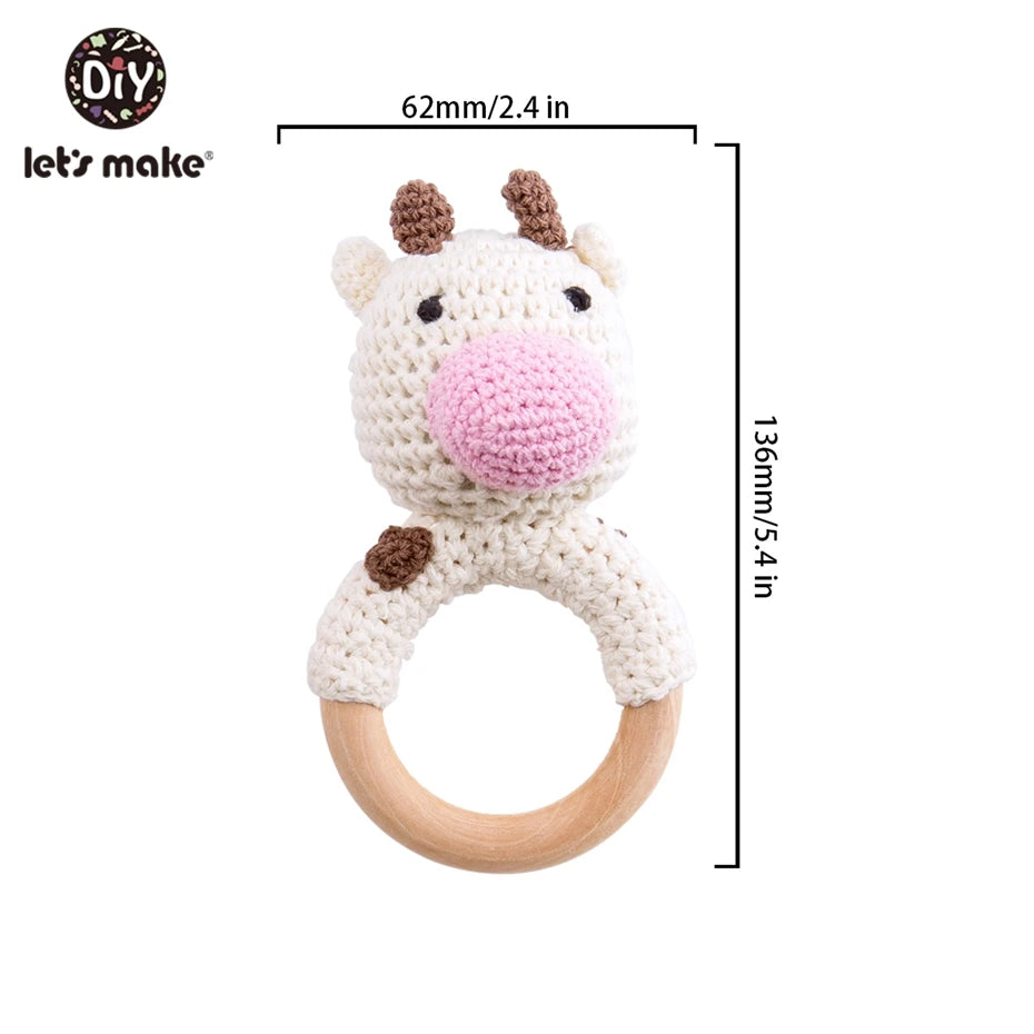 Let's Make 1pc Wooden Teether Amigurumi Baby