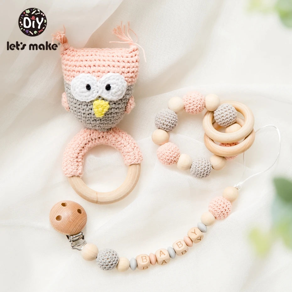 Let's Make 1pc Wooden Teether Amigurumi Baby