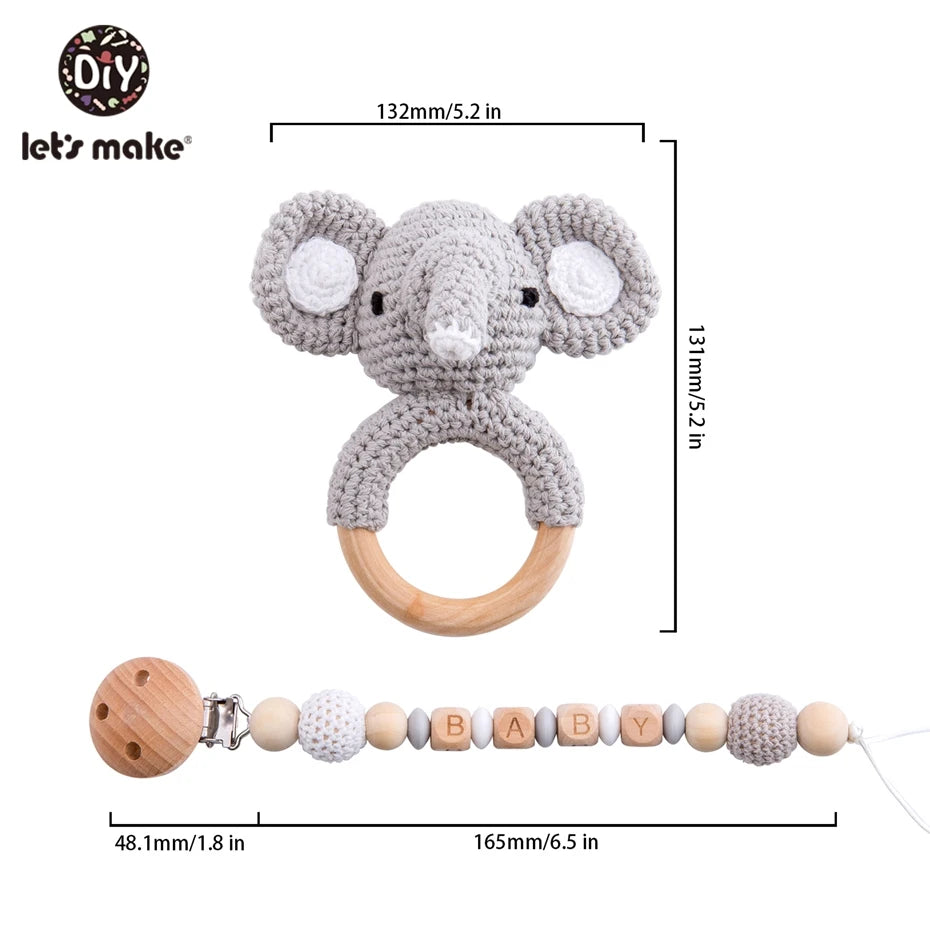 Let's Make 1pc Wooden Teether Amigurumi Baby