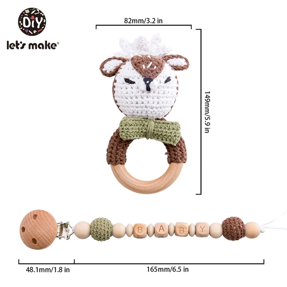 Let's Make 1pc Wooden Teether Amigurumi Baby