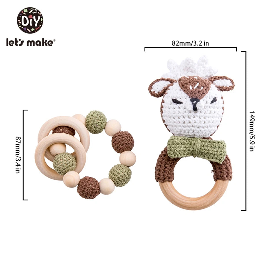 Let's Make 1pc Wooden Teether Amigurumi Baby