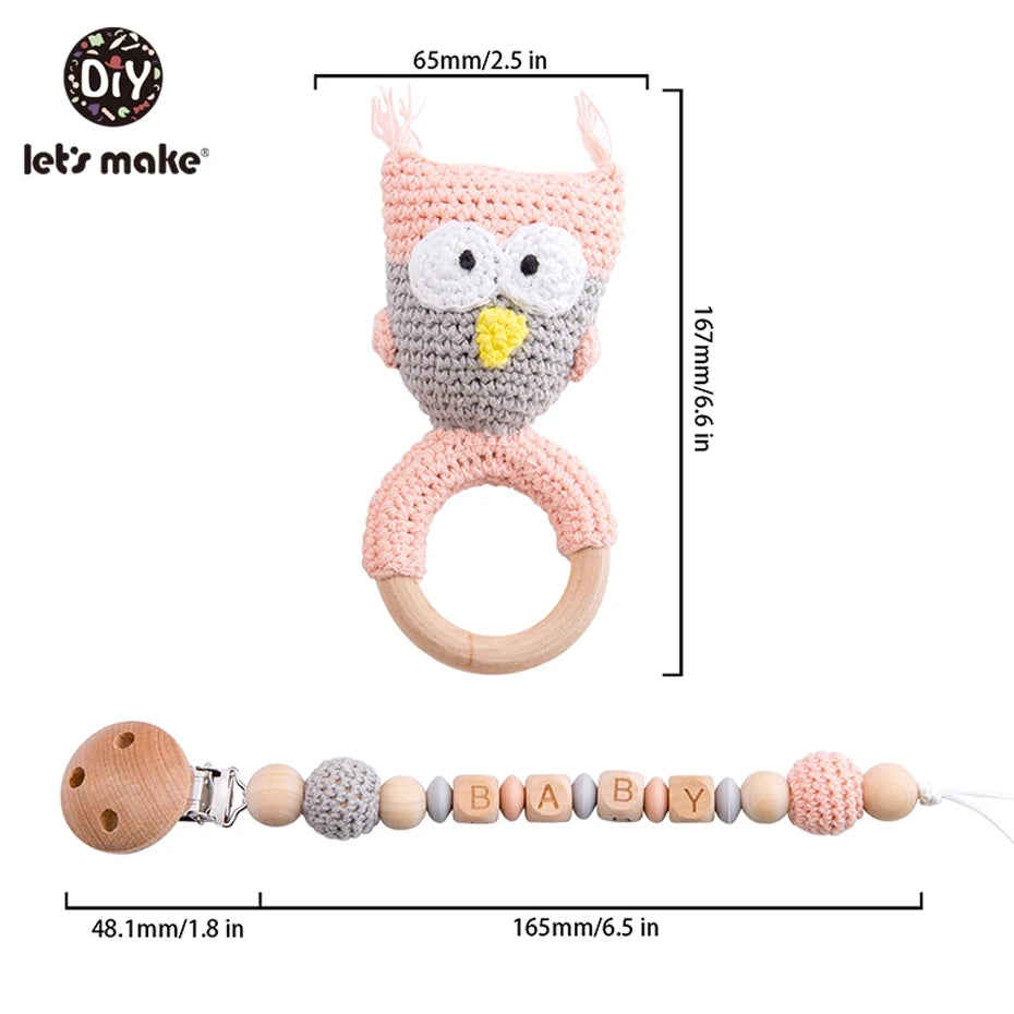 Let's Make 1pc Wooden Teether Amigurumi Baby