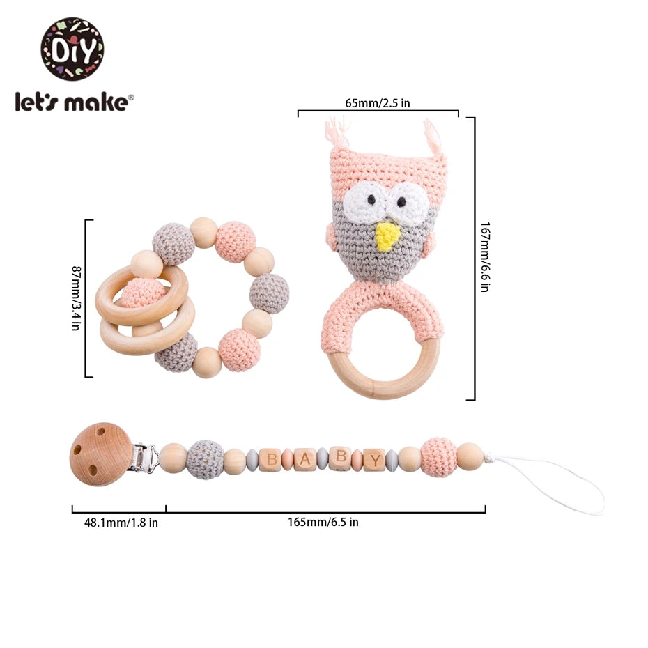 Let's Make 1pc Wooden Teether Amigurumi Baby