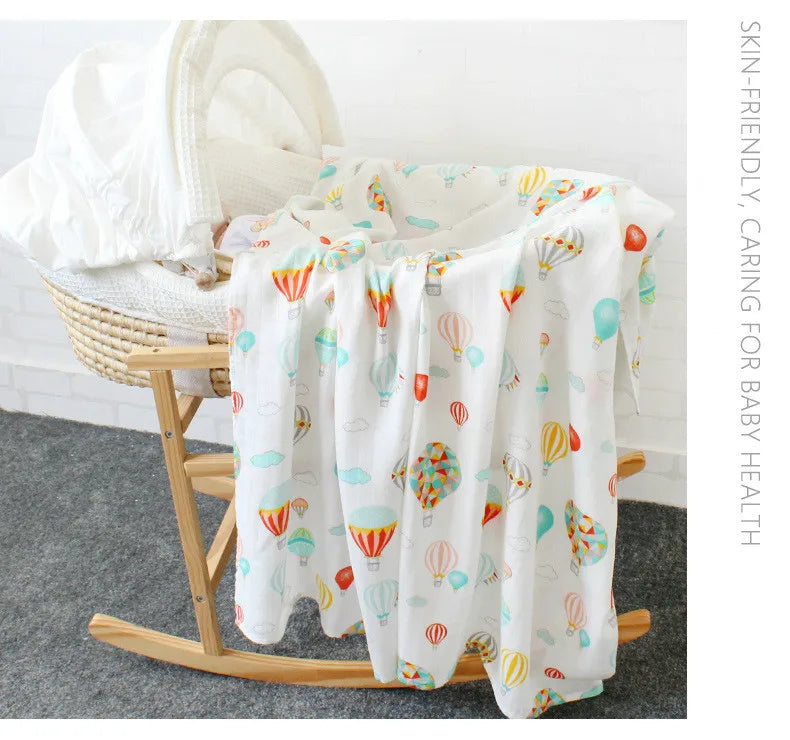 120x120cm Muslin Blanket Cotton Baby Swaddle Bamboo Stroller Cover