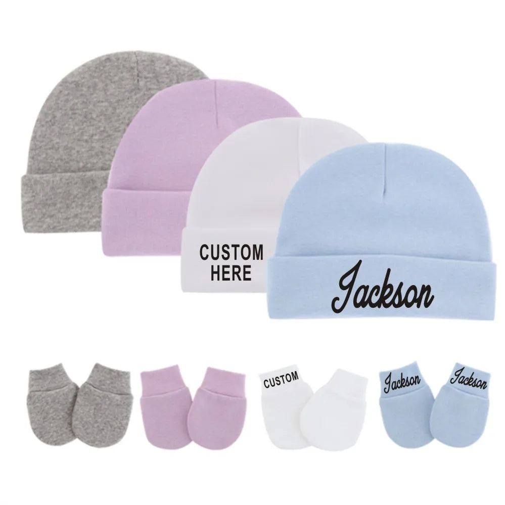 Personalized Baby Hat & Mittens