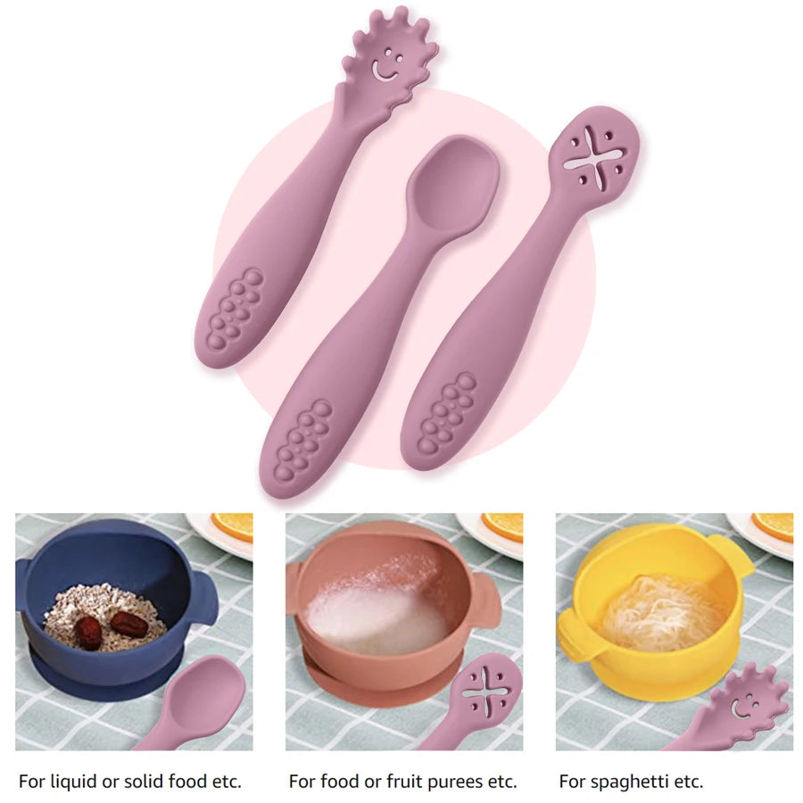 Baby Silicone Utensils - 3 Piece