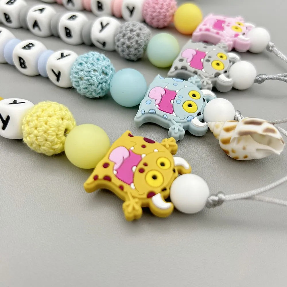 Glowing Baby beads Clips Pacifier Holder