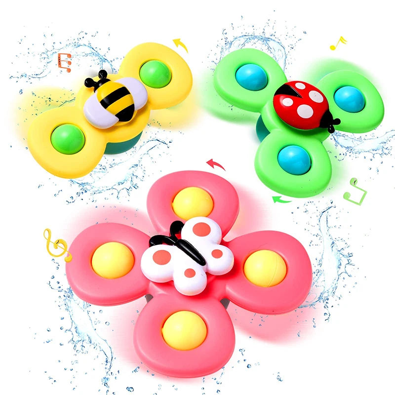 3pcs Baby Cartoon Fidget Spinner Toys Colorful Insect
