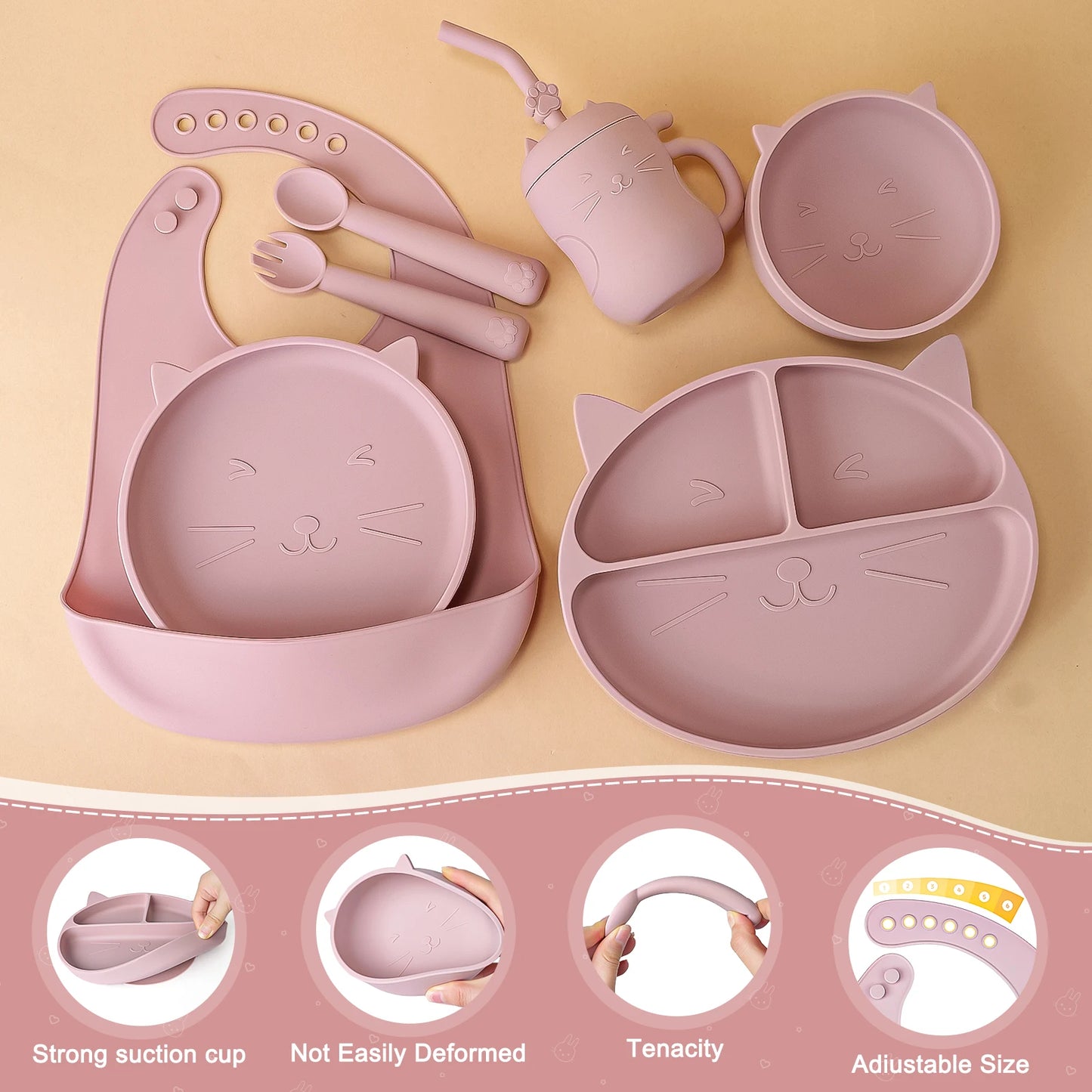 7pc Baby Silicone Feeding Set