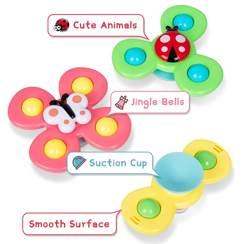 3pcs Baby Cartoon Fidget Spinner Toys Colorful Insect