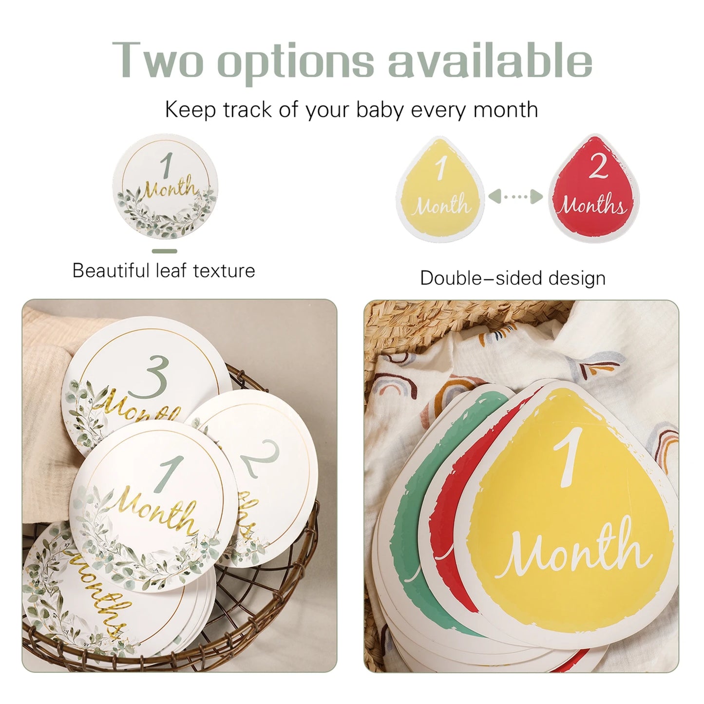 Baby Milestone Number Monthly Memorial Cards For Newborn