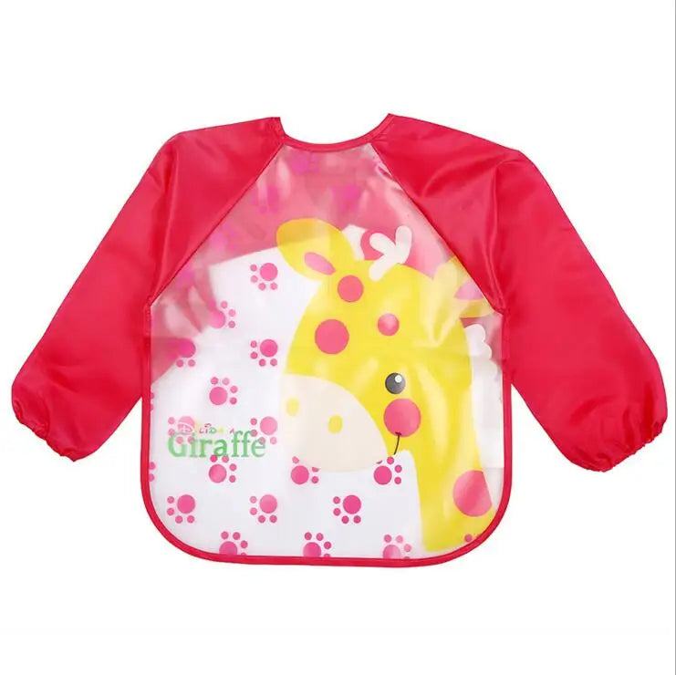 Cartoon Baby Long Sleeve Apron Waterproof Toddler Feeding Bibs