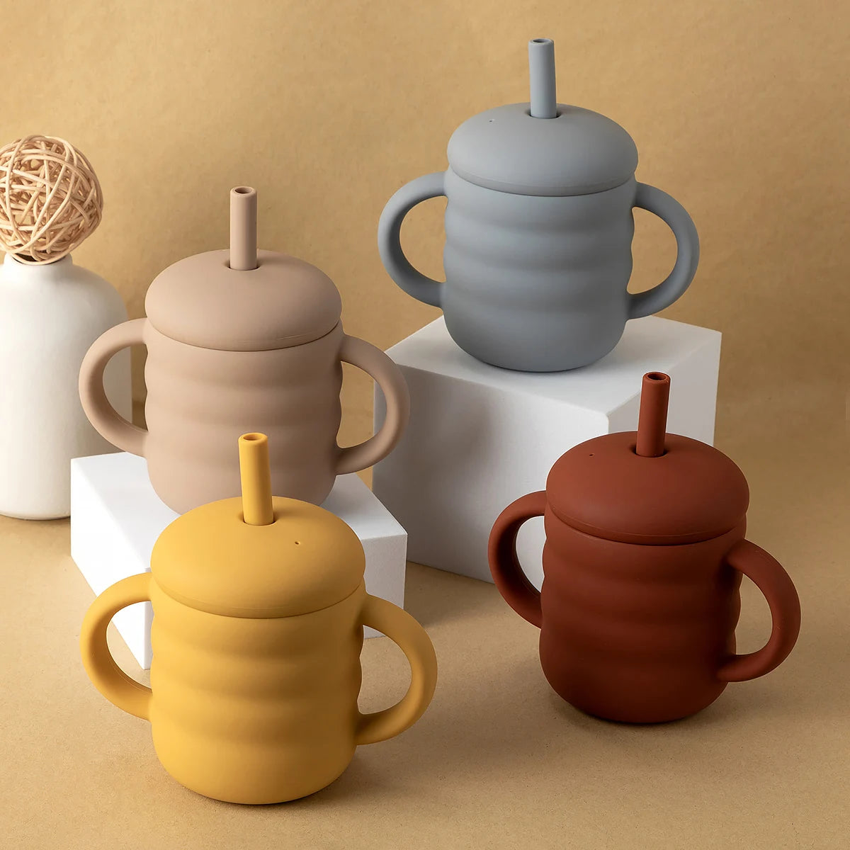 Baby Silicone Straw Cup