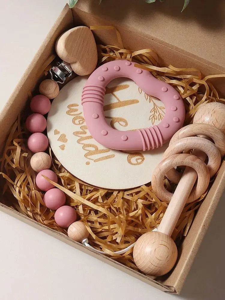Baby Rattle Teether Heart Set