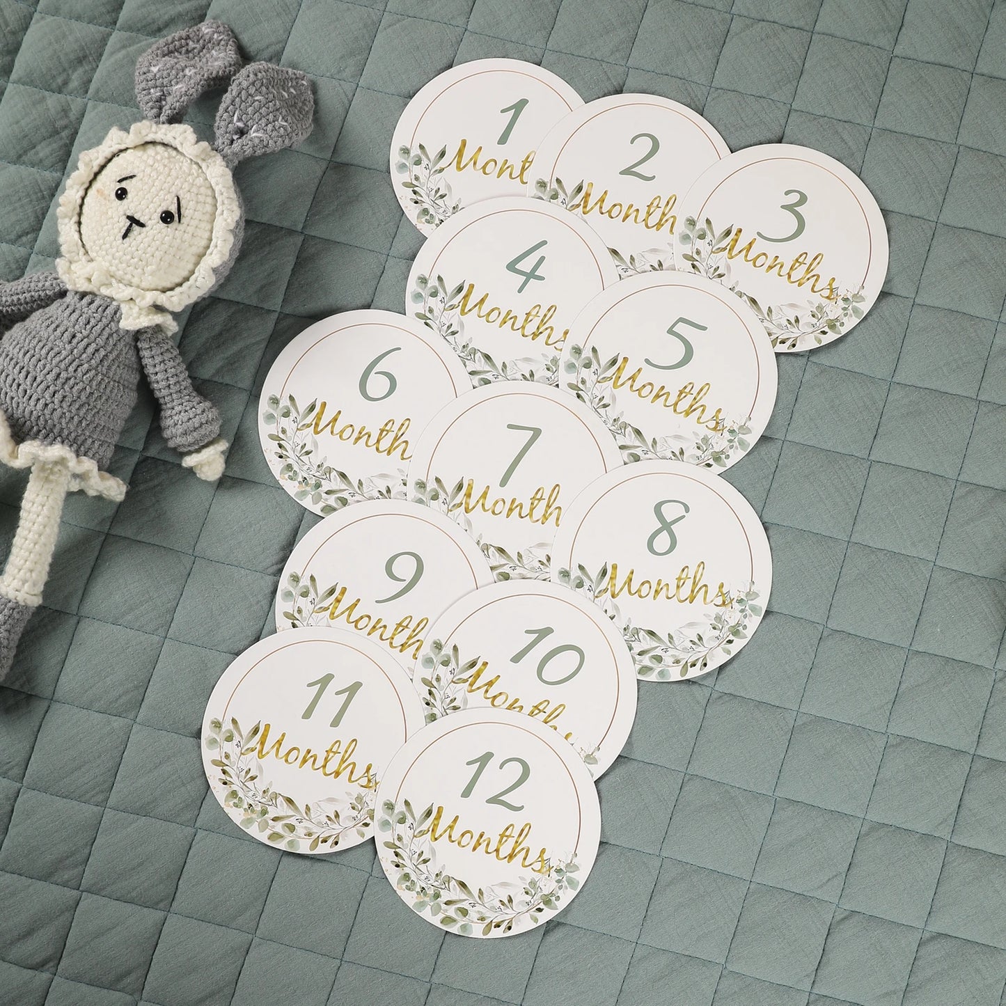 Baby Milestone Number Monthly Memorial Cards For Newborn