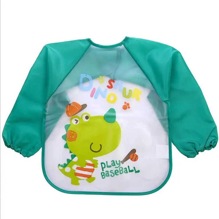 Cartoon Baby Long Sleeve Apron Waterproof Toddler Feeding Bibs