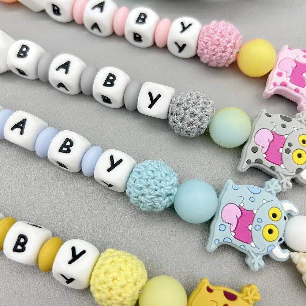 Glowing Baby beads Clips Pacifier Holder