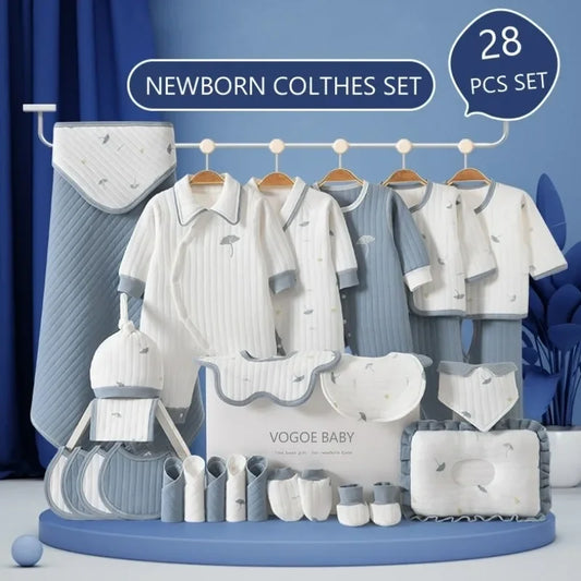 28-Piece Newborn Baby Clothes Set - Organic Cotton