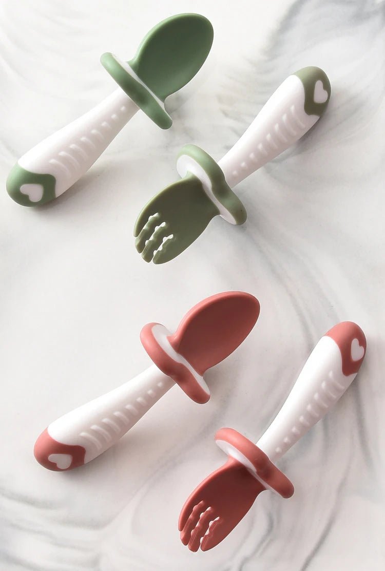 Baby Silicone Spoon & Fork Set