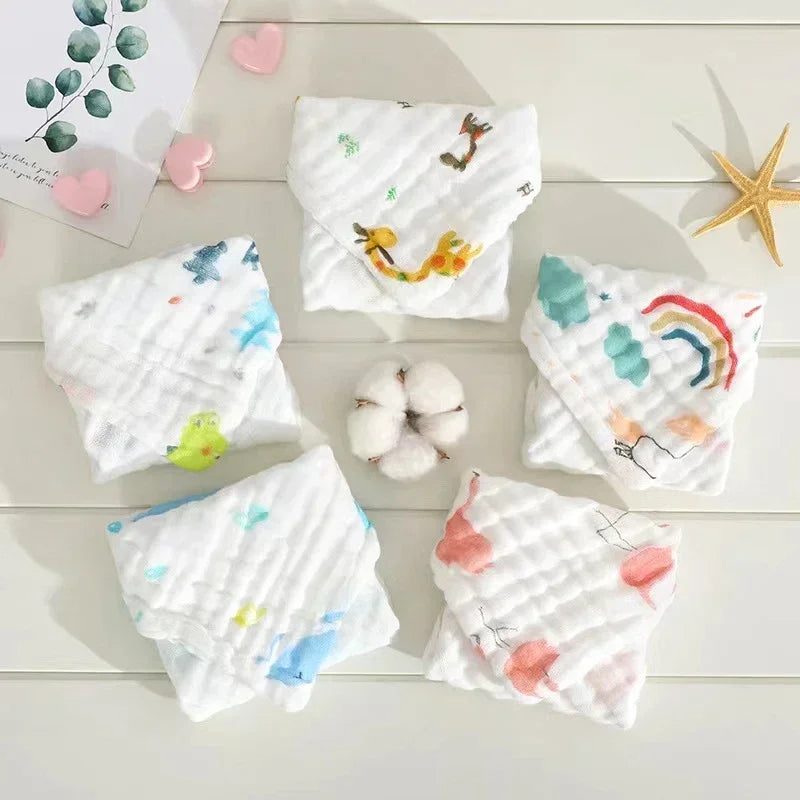 5pcs Baby Feeding Face Washcloth Wipe Burp Cloth