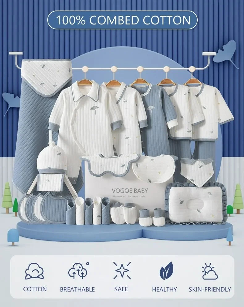 28-Piece Newborn Baby Clothes Set - Organic Cotton